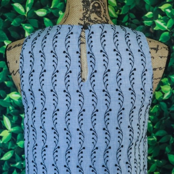 Waverly Grey Selena Dress Embroidered Floral Boho Blue Size Small - Picture 8 of 9